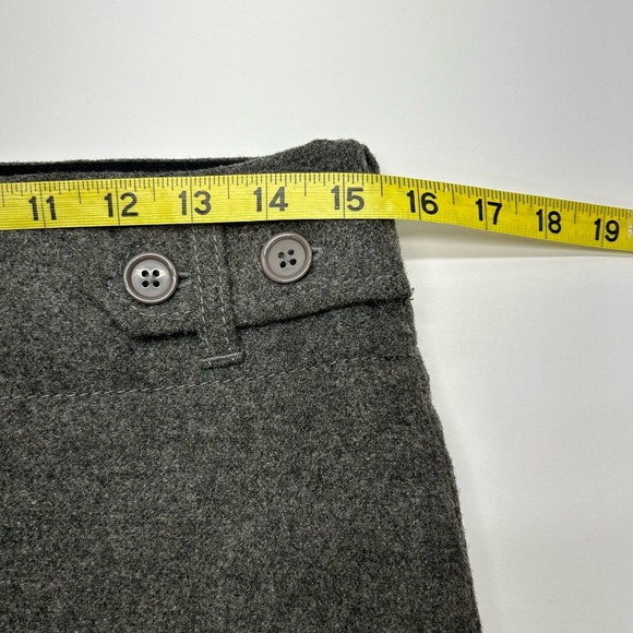 GAP VINTAGE Charcoal Gray Virgin Wool Skirt W 4 Pleated Bottom Side Zip Lined - Picture 9 of 15